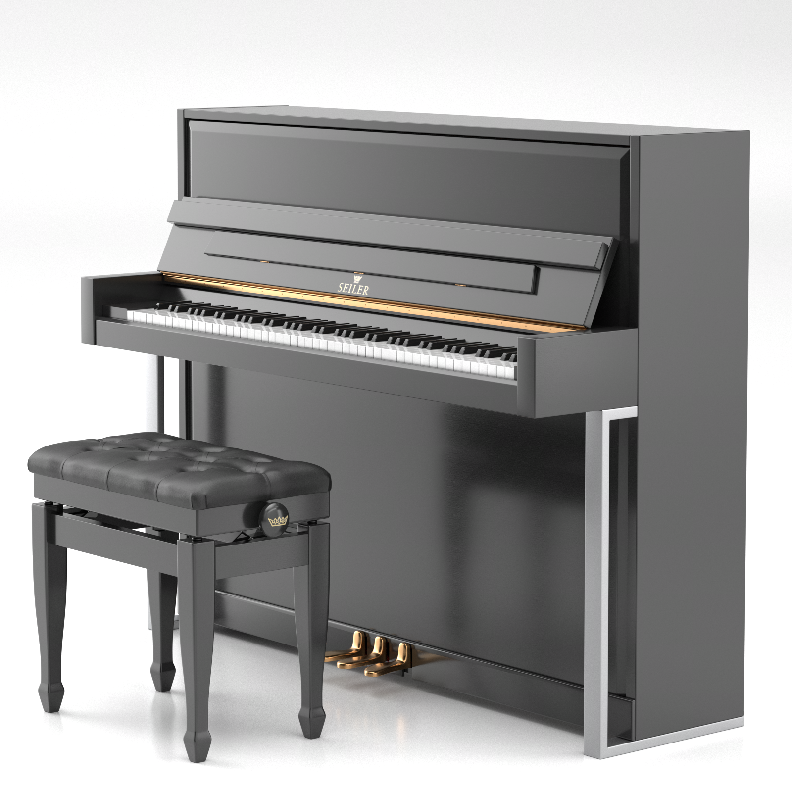 Seiler SE-116 Accent pianoforte verticale nero lucido 45.5"