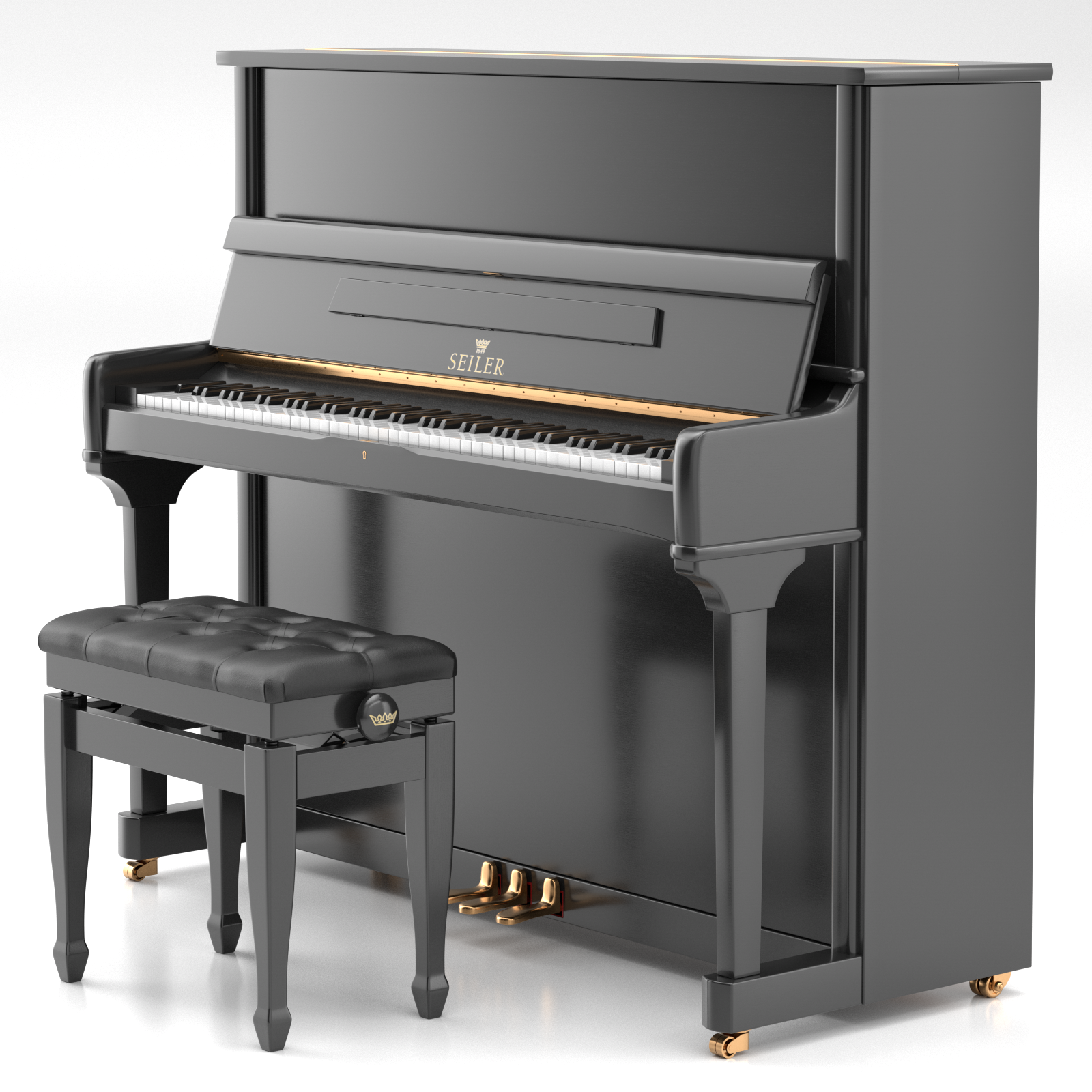 Seiler SE-132 KO pianoforte verticale nero lucido