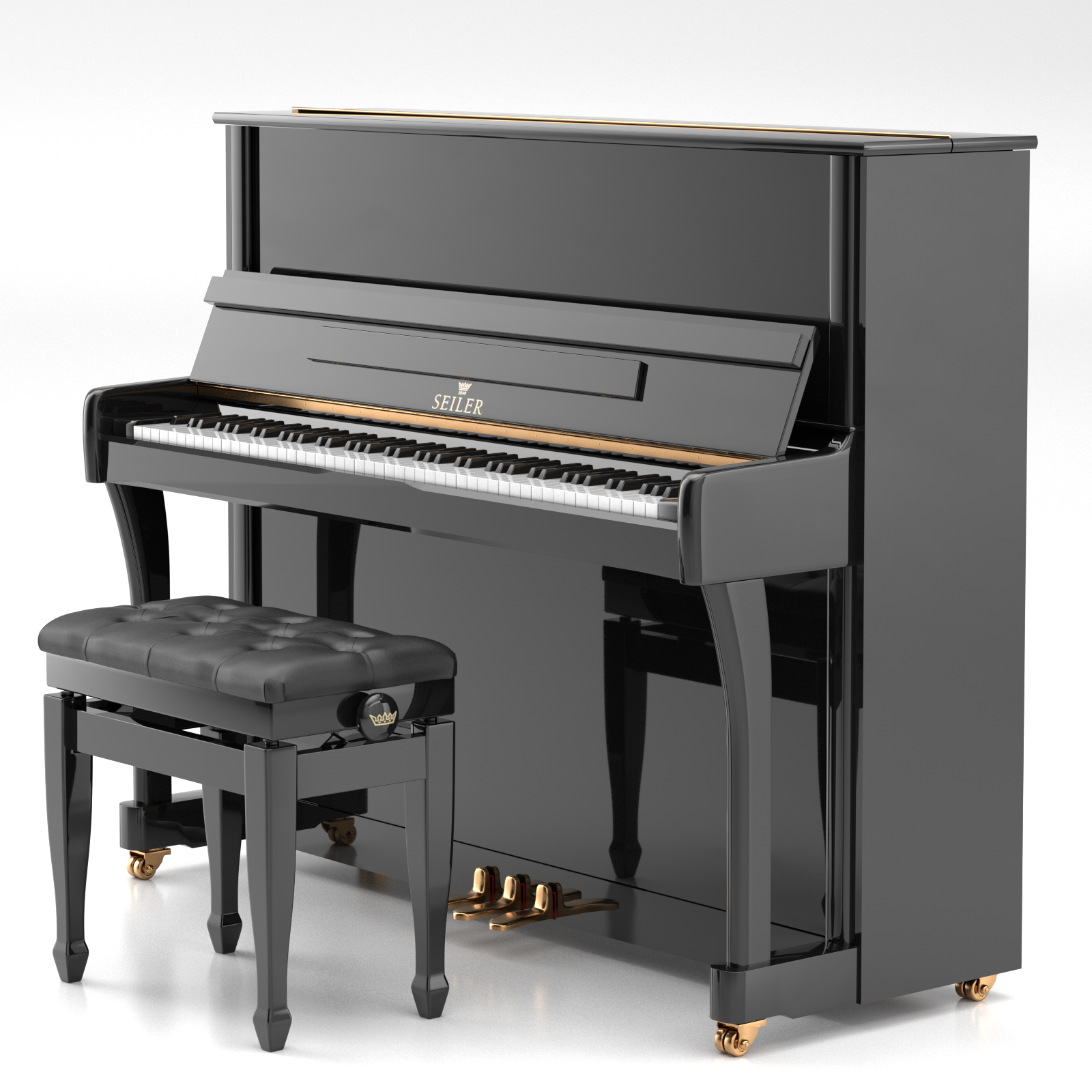 Seiler SE-122 pianoforte verticale nero Renner