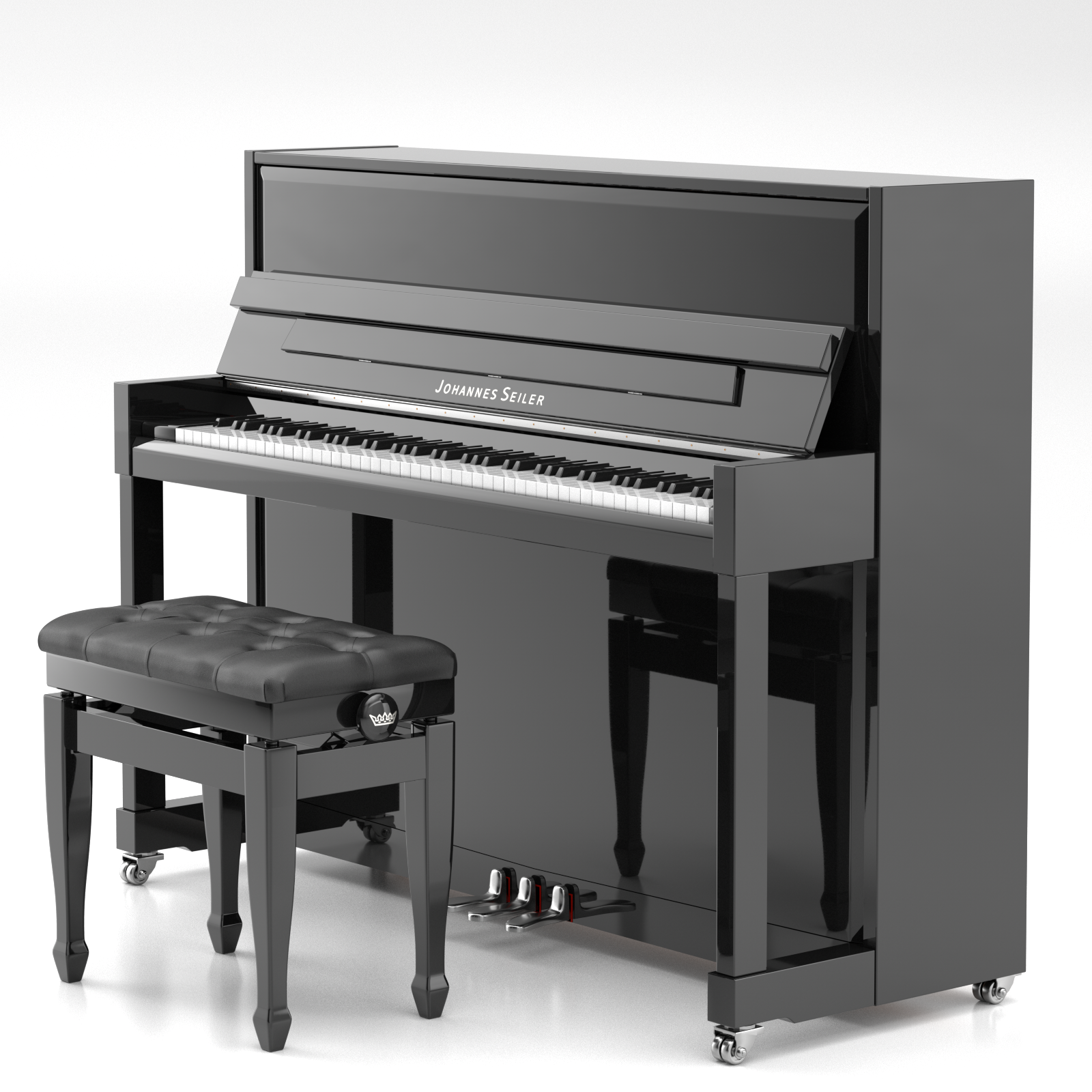Seiler Johannes Seiler GS-116 Nickel pianoforte verticale nero lucido