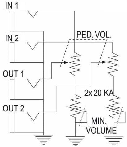 Bespeco VM14L pedale volume stereo tastiera jack