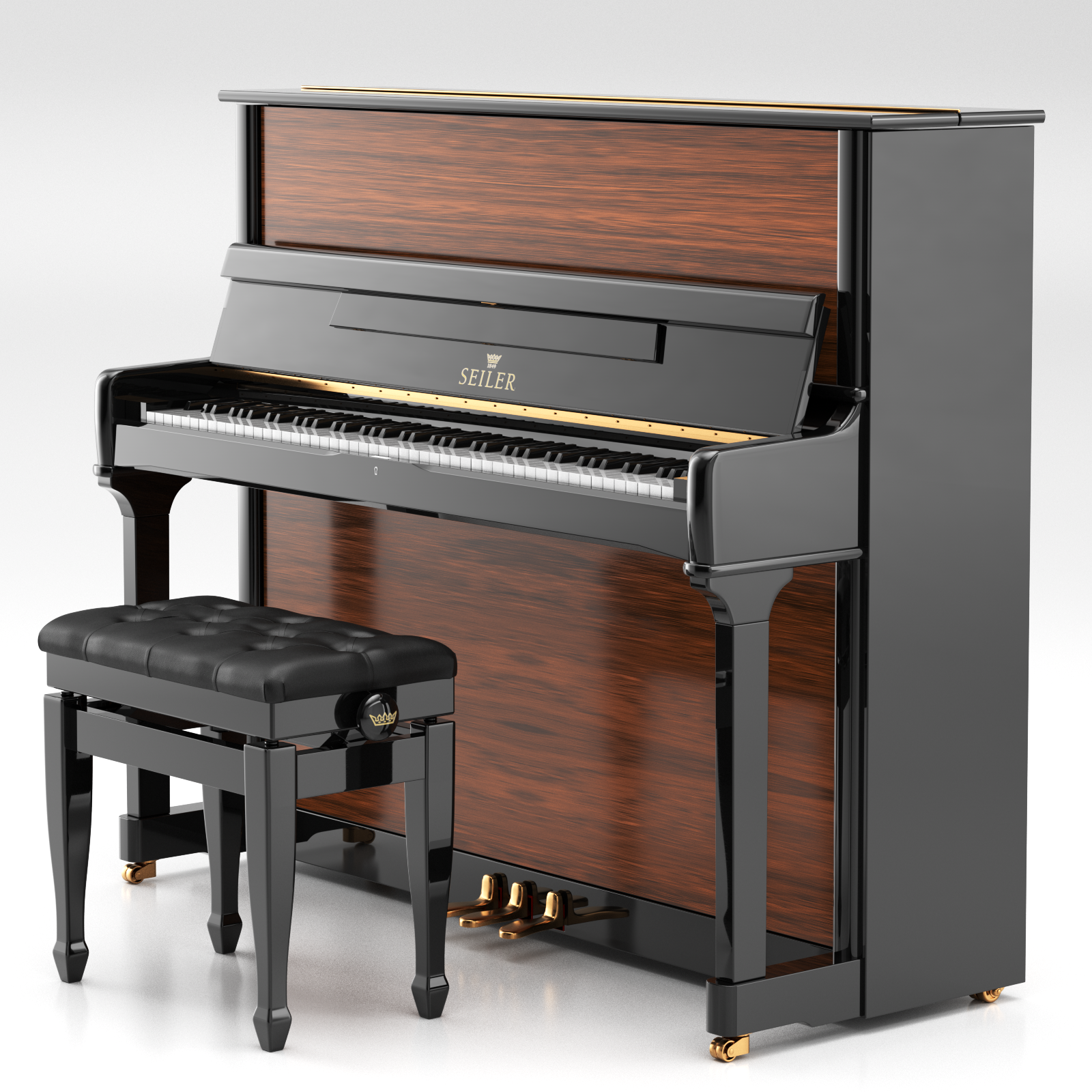 Johannes Seiler GS-126 Pianoforte Verticale Nero Lucido 124cm
