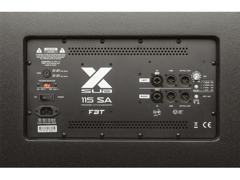 FBT X-SUB 115SA subwoofer attivo 15" 1200W