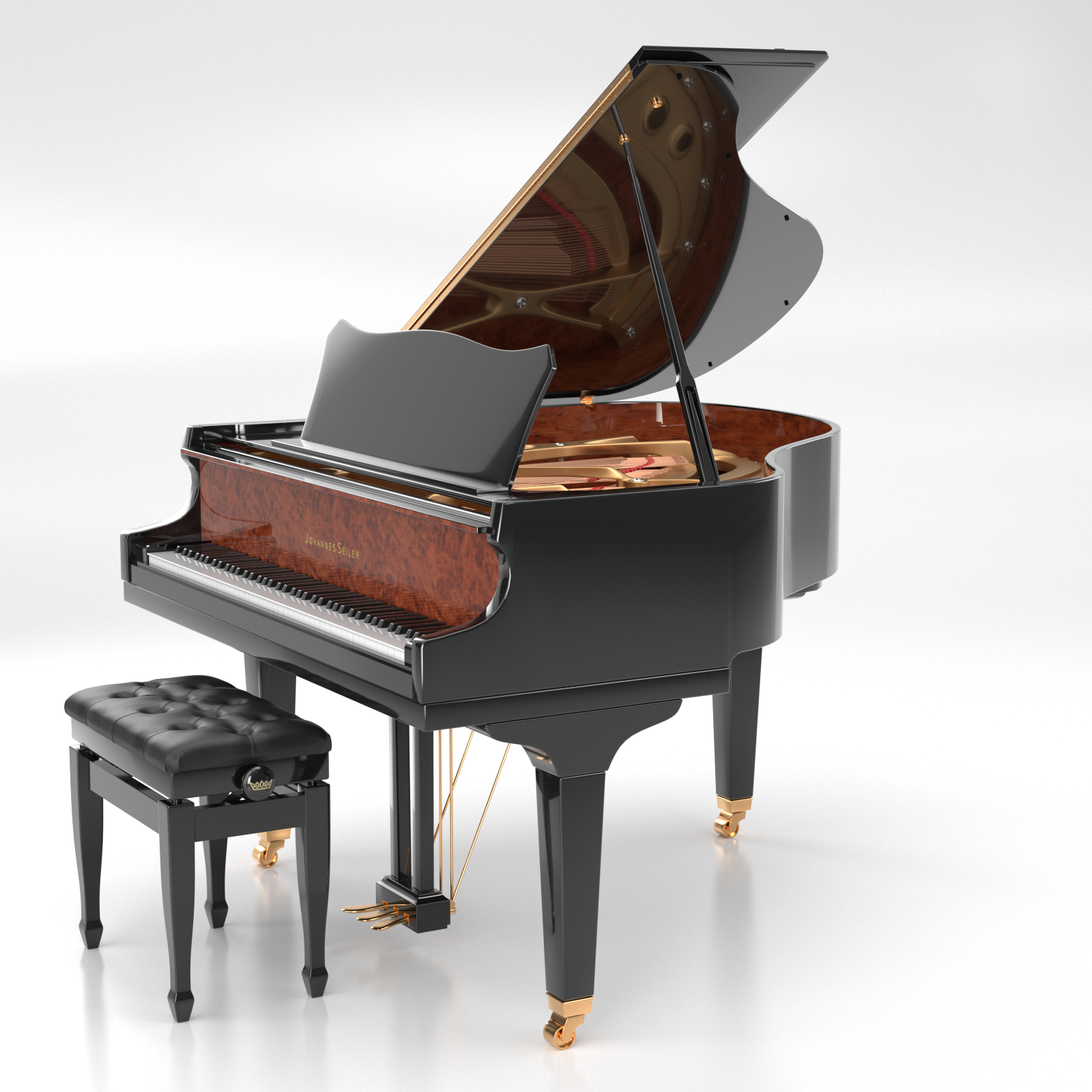 Johannes Seiler GS-150 pianoforte a coda nero lucido