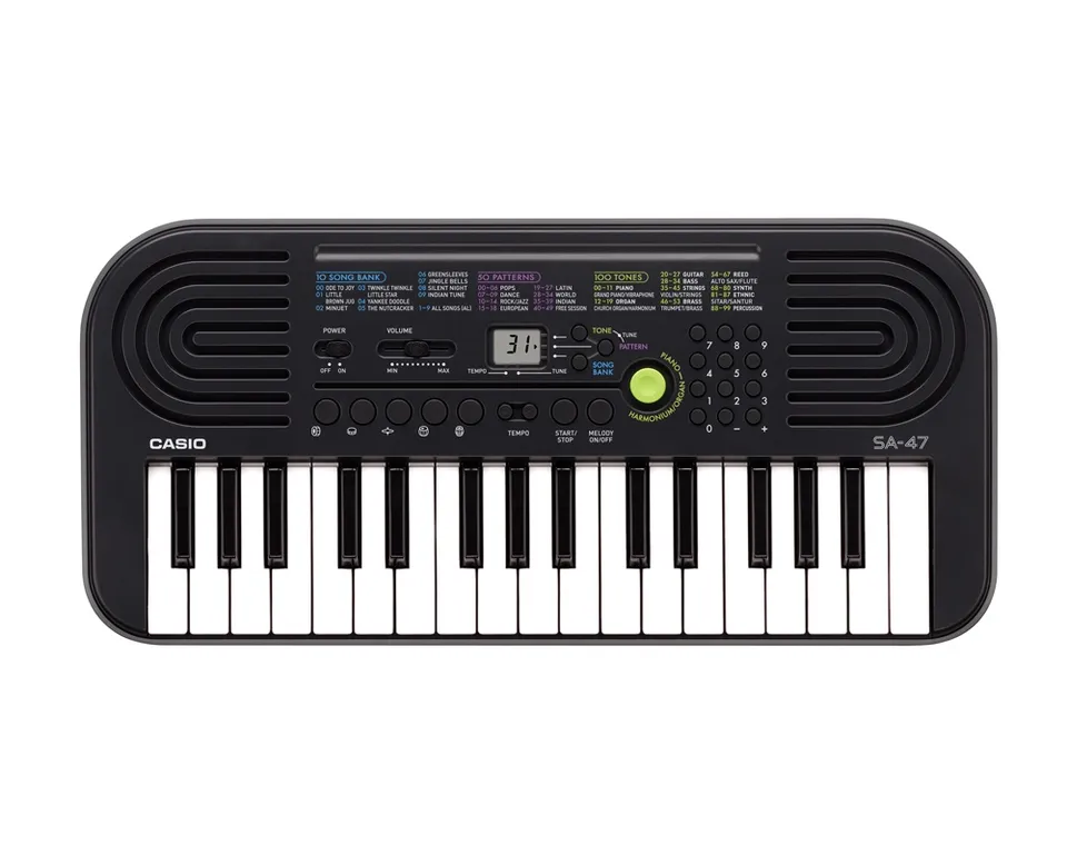 Casio SA-47 Tastiera Elettronica 32 Mini Tasti Grigia 100 Toni
