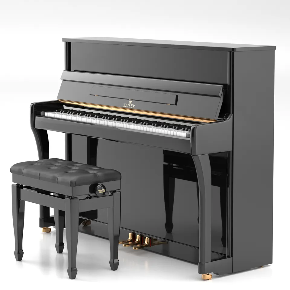 Seiler SE-116 CO pianoforte verticale nero lucido 116 cm