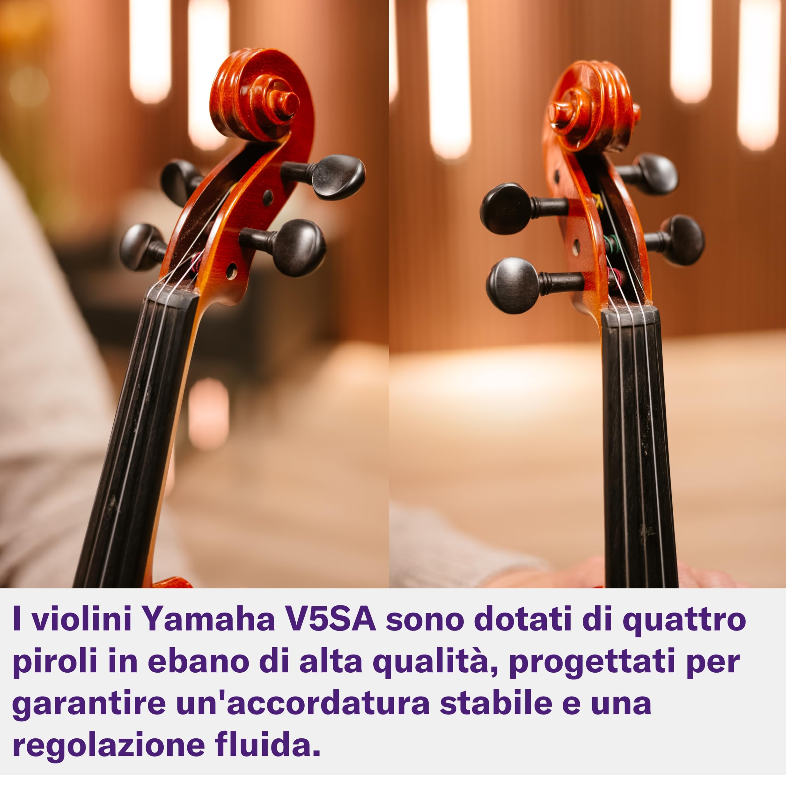 Yamaha V5SA44 Violino Acustico 4/4 Marrone con Arco