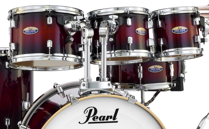 Pearl Decade DMP984 batteria acustica Gloss Deep Red Burst