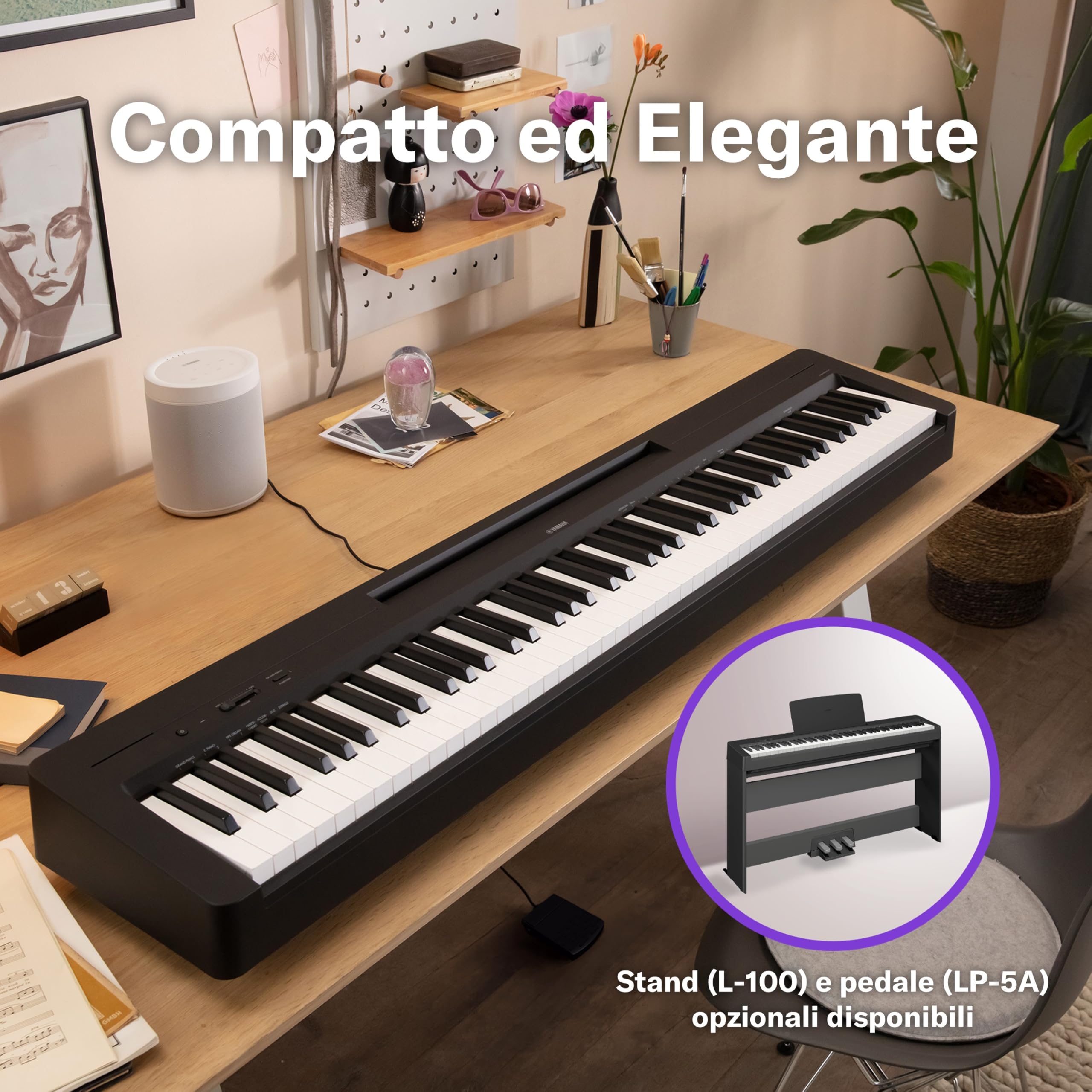Yamaha P-145BT pianoforte digitale 88 tasti nero bluetooth