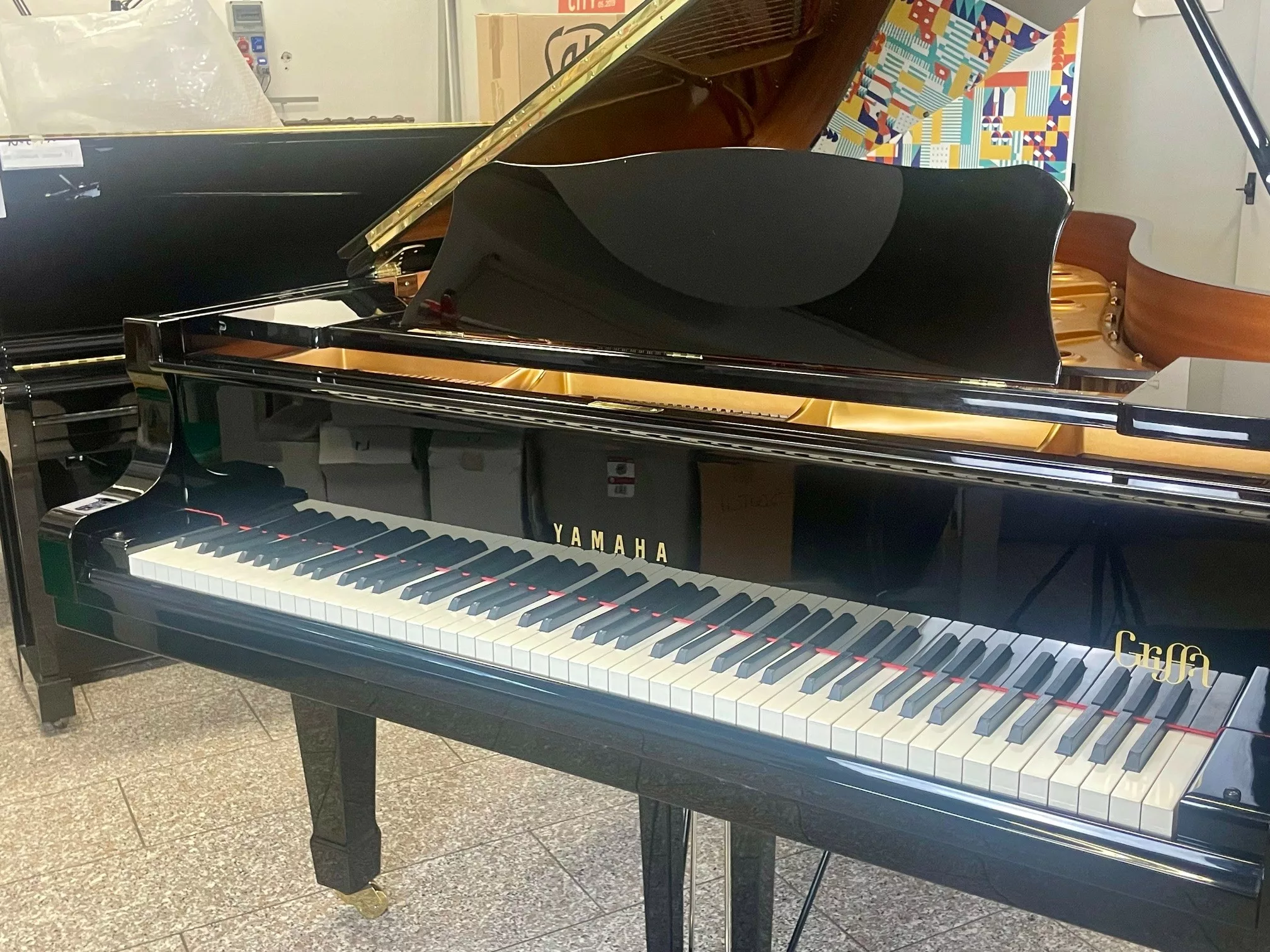 Yamaha C7 pianoforte a coda usato 227 cm nero lucido