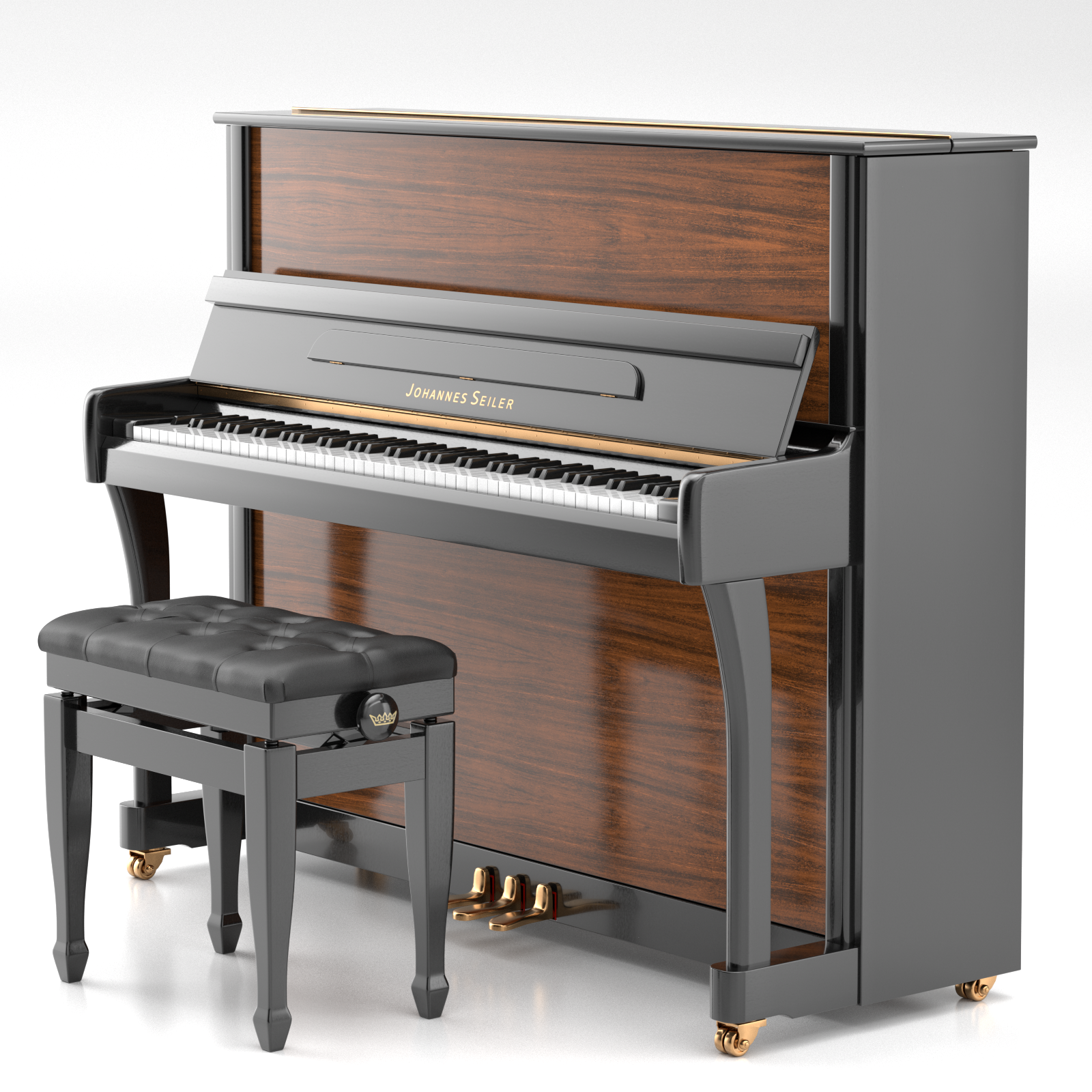 Seiler Johannes Seiler GS-122 pianoforte verticale nero lucido 122 cm