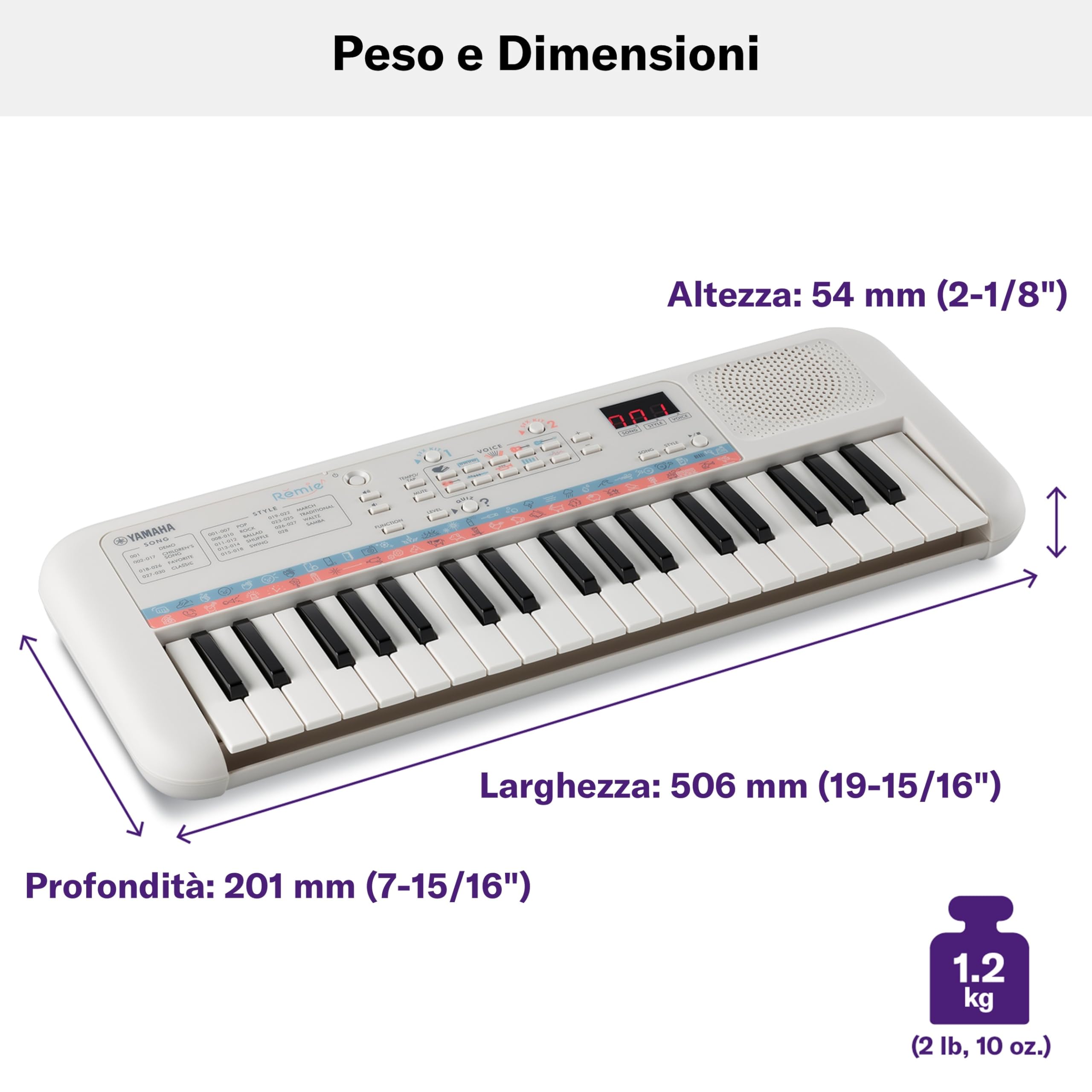 Yamaha Remie PSS-E30 Tastiera Bambini 37 Tasti Bianca Quiz